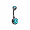 Colorline Double Gem Ball Steel Belly Button Ring-WildKlass Jewelry