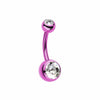 Colorline Double Gem Ball Steel Belly Button Ring-WildKlass Jewelry