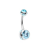 Aurora Gem Ball Steel Belly Button Ring-WildKlass Jewelry