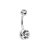 Aurora Gem Ball Steel Belly Button Ring-WildKlass Jewelry