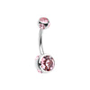 Aurora Gem Ball Steel Belly Button Ring-WildKlass Jewelry