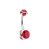 Aurora Gem Ball Steel Belly Button Ring-WildKlass Jewelry