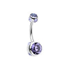 Aurora Gem Ball Steel Belly Button Ring-WildKlass Jewelry
