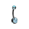 Colorline Aurora Gem Ball Steel Belly Button Ring-WildKlass Jewelry