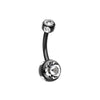 Colorline Aurora Gem Ball Steel Belly Button Ring-WildKlass Jewelry
