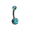 Colorline Aurora Gem Ball Steel Belly Button Ring-WildKlass Jewelry