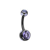 Colorline Aurora Gem Ball Steel Belly Button Ring-WildKlass Jewelry