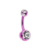 Colorline Aurora Gem Ball Steel Belly Button Ring-WildKlass Jewelry