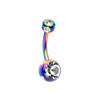 Colorline Aurora Gem Ball Steel Belly Button Ring-WildKlass Jewelry