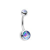 Hologram Sparkle Steel Belly Button Ring-WildKlass Jewelry