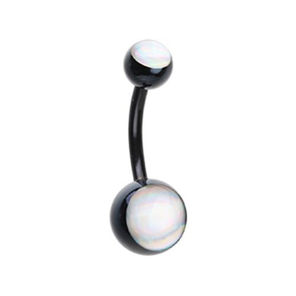 Colorline Hologram Sparkle Steel WildKlass Belly Button Ring-WildKlass Jewelry
