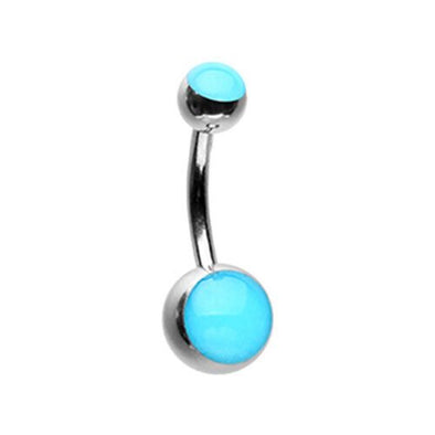 Blue Glow in the Dark Steel WildKlass Belly Button Ring-WildKlass Jewelry