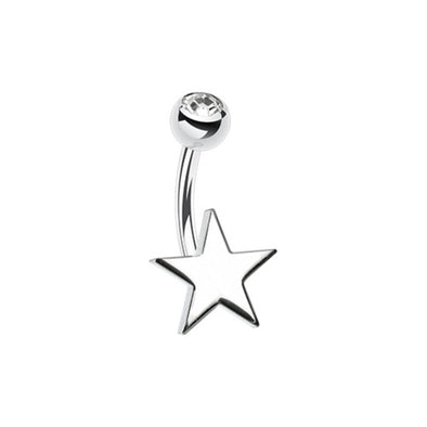 Nova Star Steel Belly Button Ring-WildKlass Jewelry