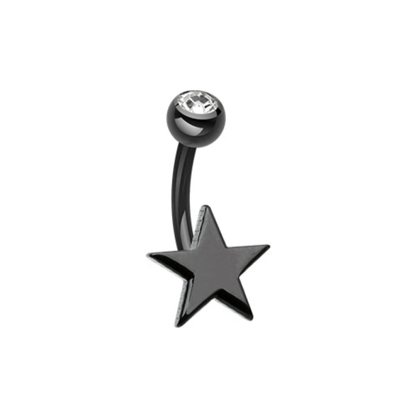 Colorline Nova Star Steel Belly Button Ring-WildKlass Jewelry