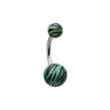 Tiger Stripe Patterned Acrylic Belly Button Ring-WildKlass Jewelry
