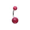 Tiger Stripe Patterned Acrylic Belly Button Ring-WildKlass Jewelry