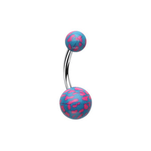Leopard Patterned Acrylic Belly Button Ring-WildKlass Jewelry