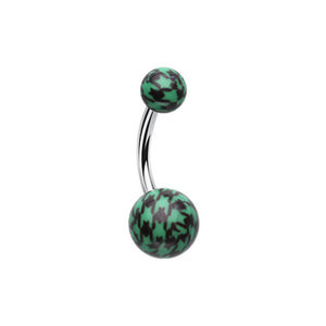Houndtooth Patterned Acrylic Belly Button Ring-WildKlass Jewelry