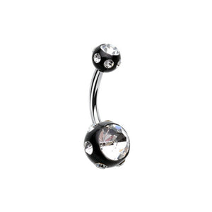 Aurora Gem Ball Acrylic Belly Button Ring-WildKlass Jewelry