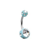 Aurora Gem Ball Acrylic Belly Button Ring-WildKlass Jewelry