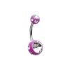 Aurora Gem Ball Acrylic Belly Button Ring-WildKlass Jewelry