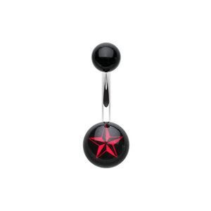 Nautical Star Acrylic Belly Button Ring-WildKlass Jewelry