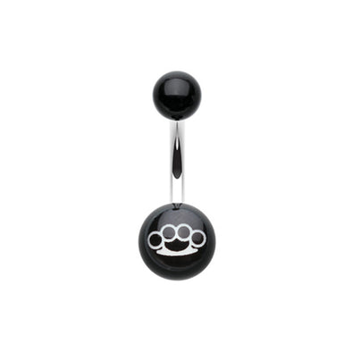 Brassknuckle Acrylic Belly Button Ring-WildKlass Jewelry