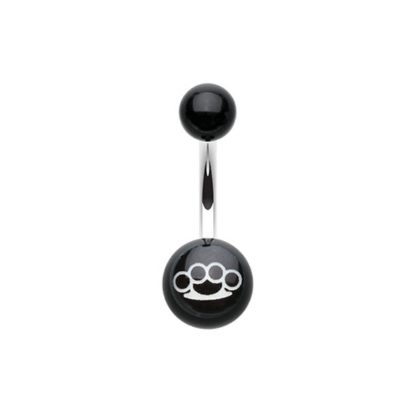 Brassknuckle Acrylic Belly Button Ring-WildKlass Jewelry
