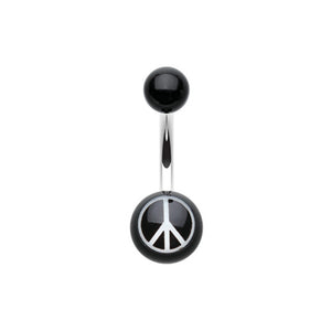 Classic Peace Acrylic Belly Button Ring-WildKlass Jewelry