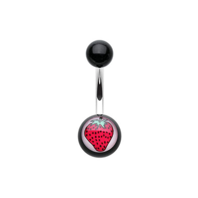 Strawberry Acrylic Belly Button Ring-WildKlass Jewelry