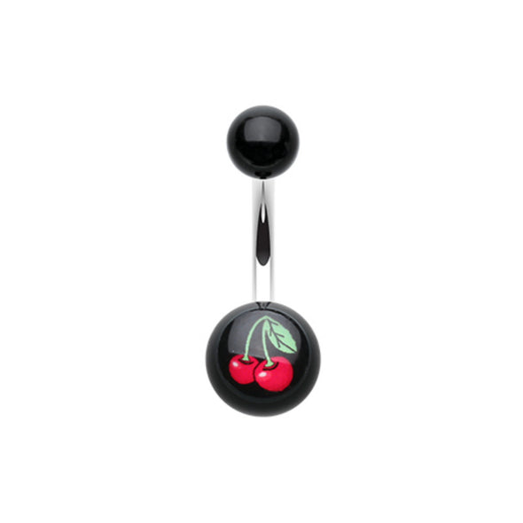 Cherry Acrylic Logo Belly Button Ring-WildKlass Jewelry