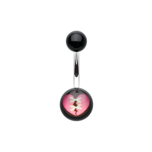 Broken Heart Fixed Acrylic Logo Belly Button Ring-WildKlass Jewelry