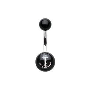 Classic Anchor Acrylic Logo Belly Button Ring-WildKlass Jewelry