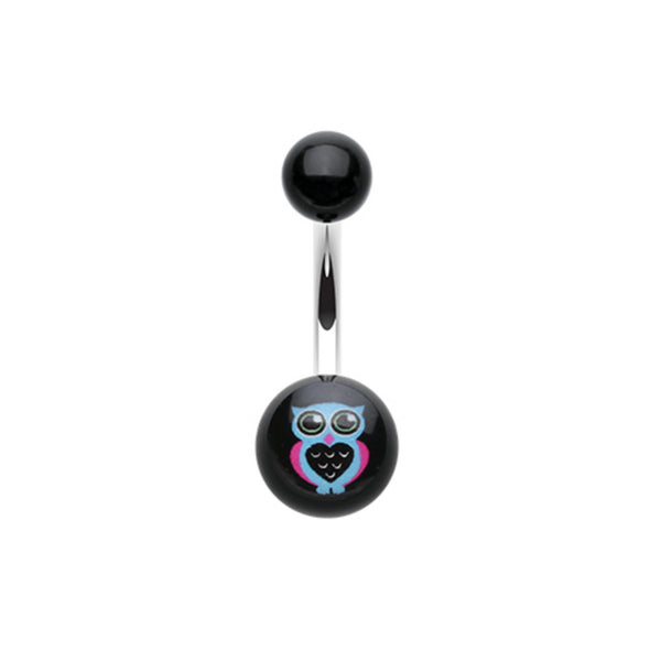 Baby Owl Acrylic Logo Belly Button Ring-WildKlass Jewelry