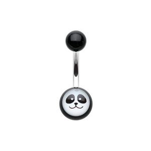 Panda Face Acrylic Logo Belly Button Ring-WildKlass Jewelry