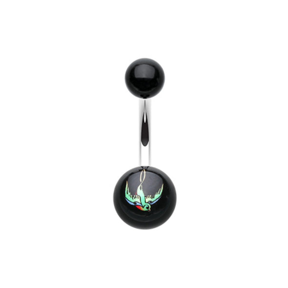 Swallow Bird Acrylic Logo Belly Button Ring-WildKlass Jewelry