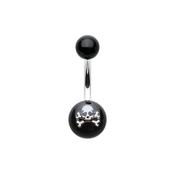 Pirate Skull Acrylic Logo Belly Button Ring-WildKlass Jewelry