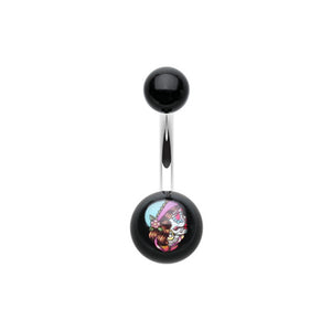 Day of the Dead Lady Acrylic Logo Belly Button Ring-WildKlass Jewelry