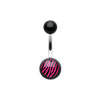 Zebra Stripe Acrylic Logo Belly Button Ring-WildKlass Jewelry