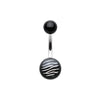 Zebra Stripe Acrylic Logo Belly Button Ring-WildKlass Jewelry