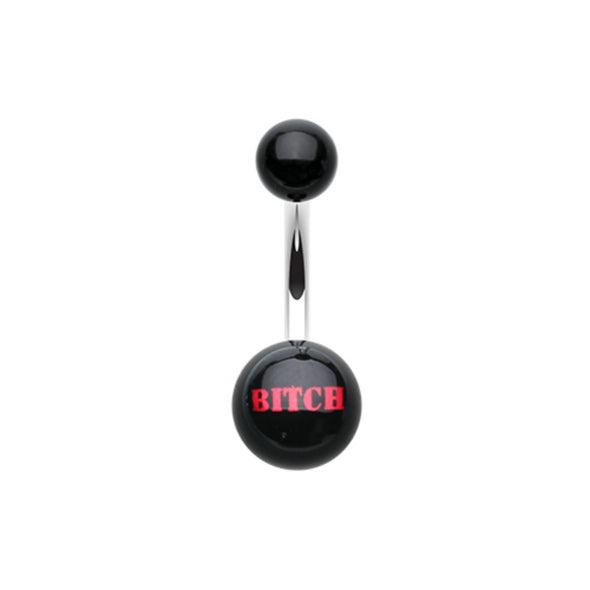 "BITCH" Acrylic Logo Belly Button Ring-WildKlass Jewelry