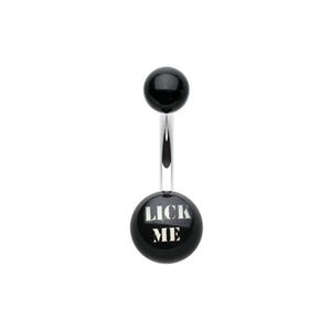 "LICK ME" Acrylic Logo Belly Button Ring-WildKlass Jewelry