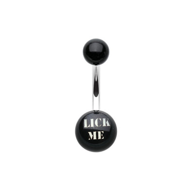 "LICK ME" Acrylic Logo Belly Button Ring-WildKlass Jewelry