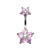 Pearl Bead Flower Sparkle Belly Button Ring-WildKlass Jewelry