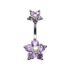 Pearl Bead Flower Sparkle Belly Button Ring-WildKlass Jewelry