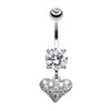 Mini Heart Sparkle Belly Button Ring-WildKlass Jewelry
