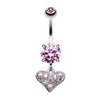 Mini Heart Sparkle Belly Button Ring-WildKlass Jewelry