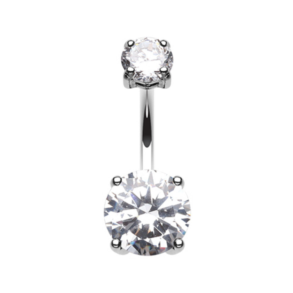 Brilliant Gem Prong Sparkle Belly Button Ring – WildKlass Jewelry