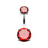 Brilliant Gem Prong Sparkle Belly Button Ring-WildKlass Jewelry