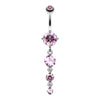 Brilliant Gem Cascade Belly Button Ring-WildKlass Jewelry
